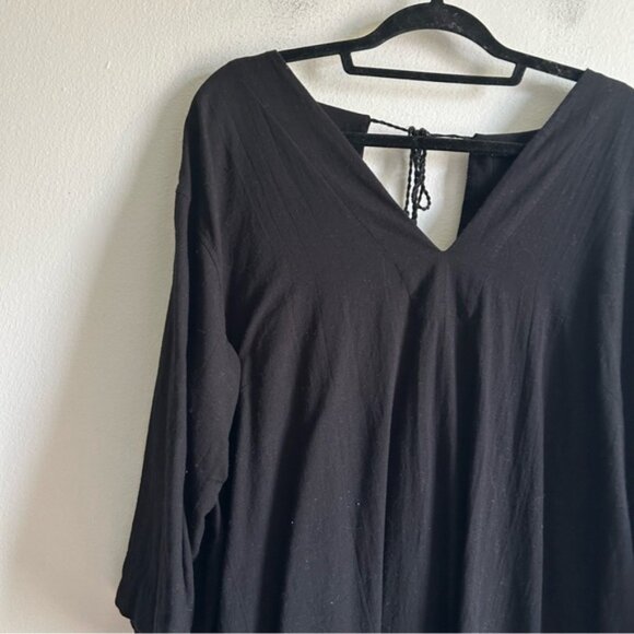 Arket Sz M Neps Black Cotton Relaxed Tunic Dress - Picture 4 of 13